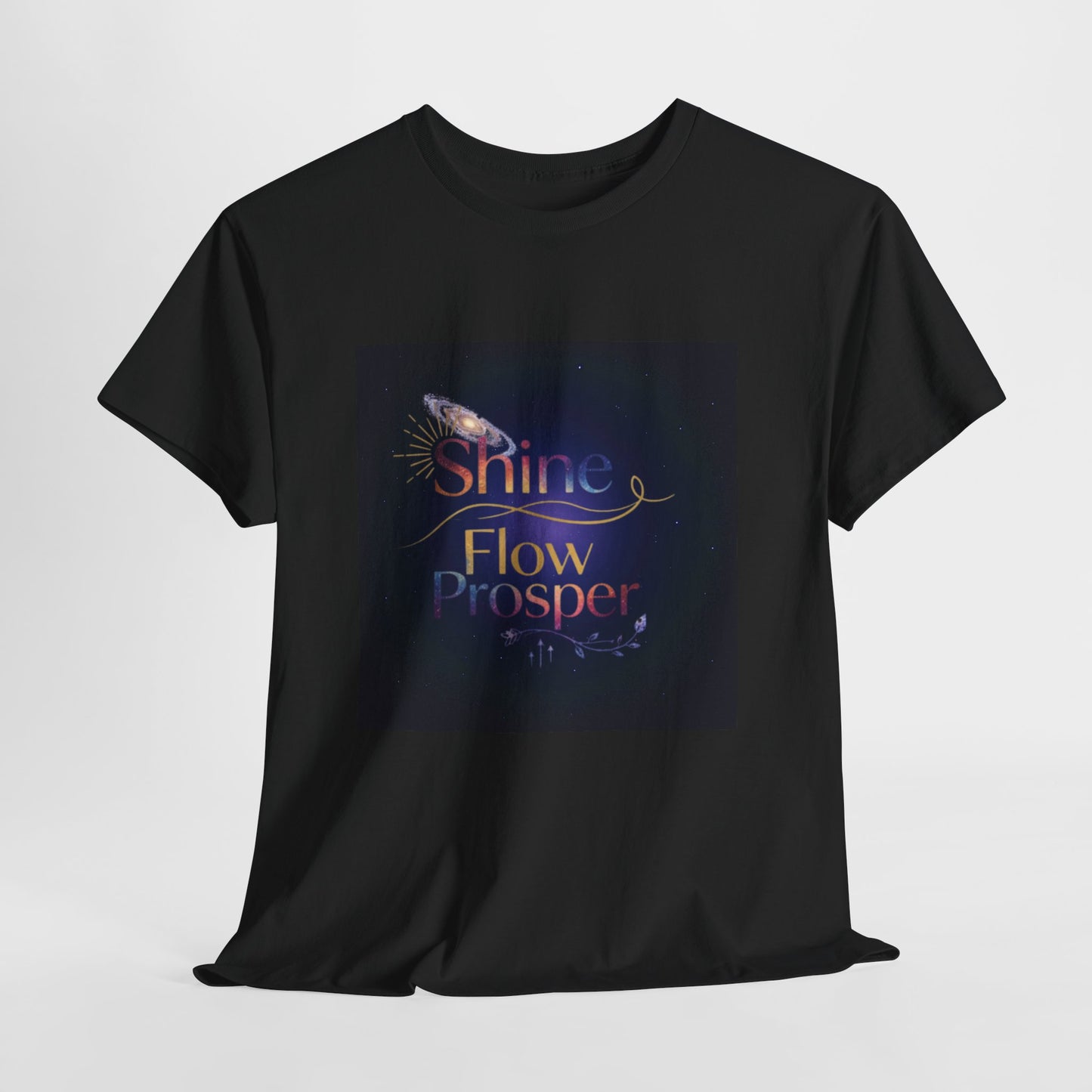 Shine Flow Prosper T-Shirt – Cosmic Manifestation Tee by Druvs