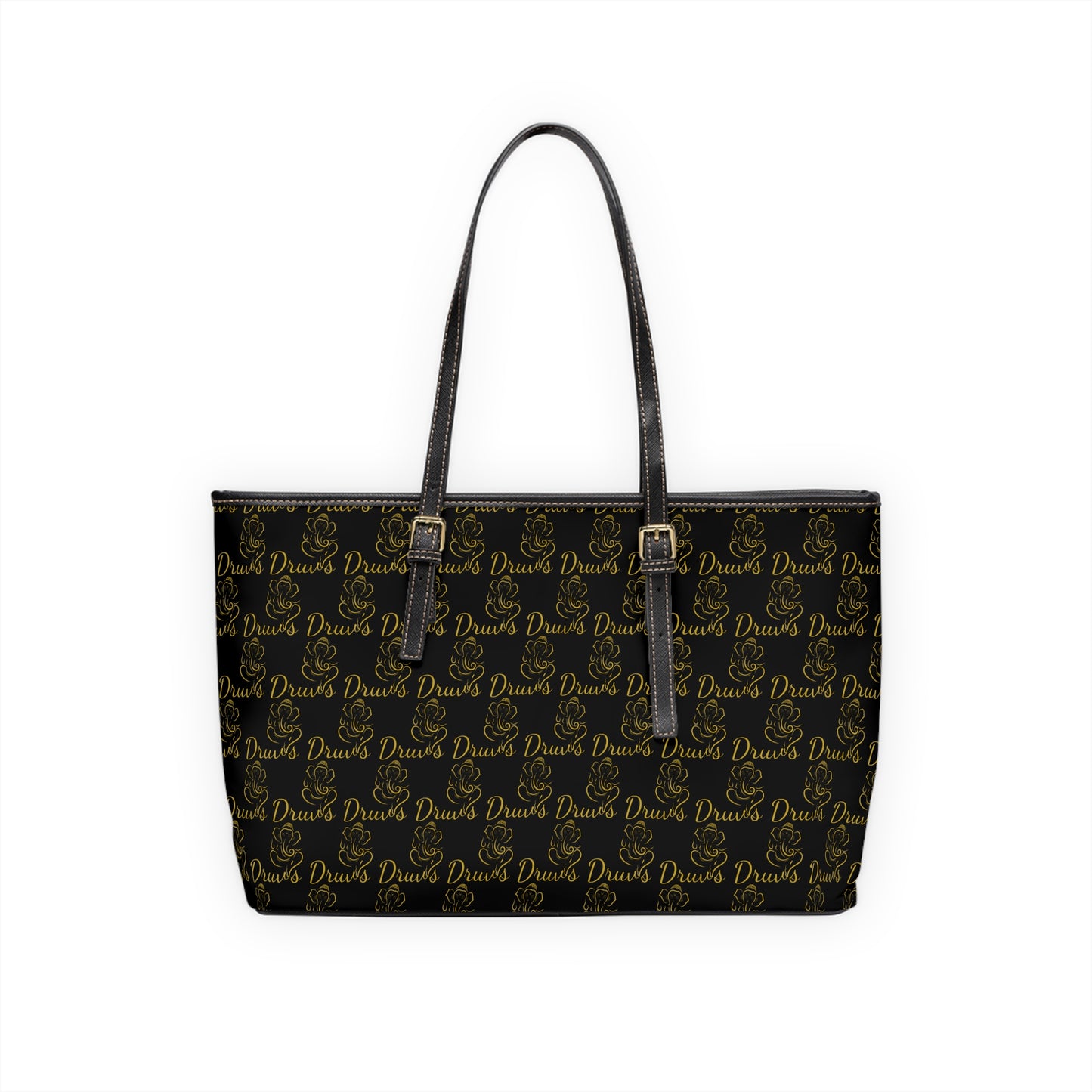 Druvs Monogram Shoulder Bag – Elegant Leather Tote | 100% PU