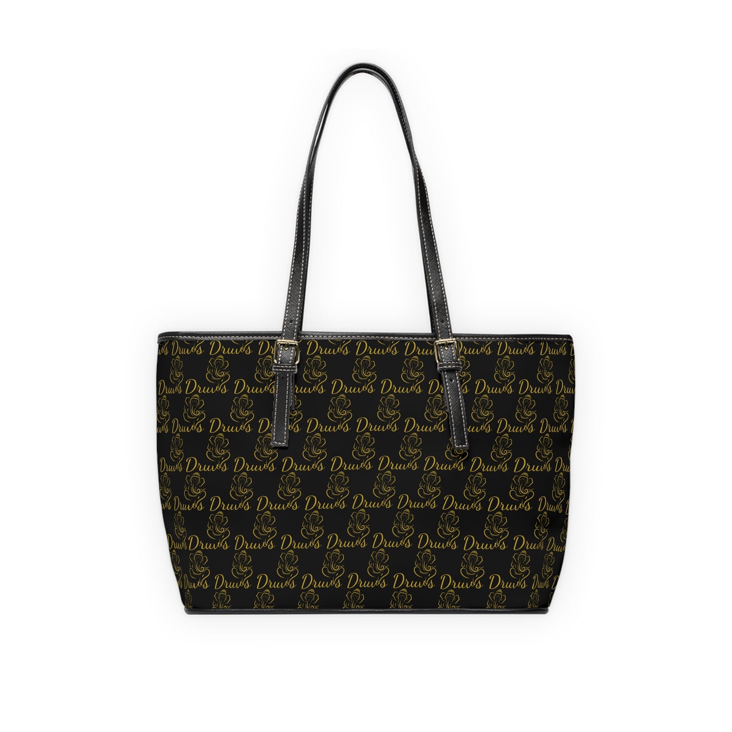 Druvs Monogram Shoulder Bag – Elegant Leather Tote | 100% PU
