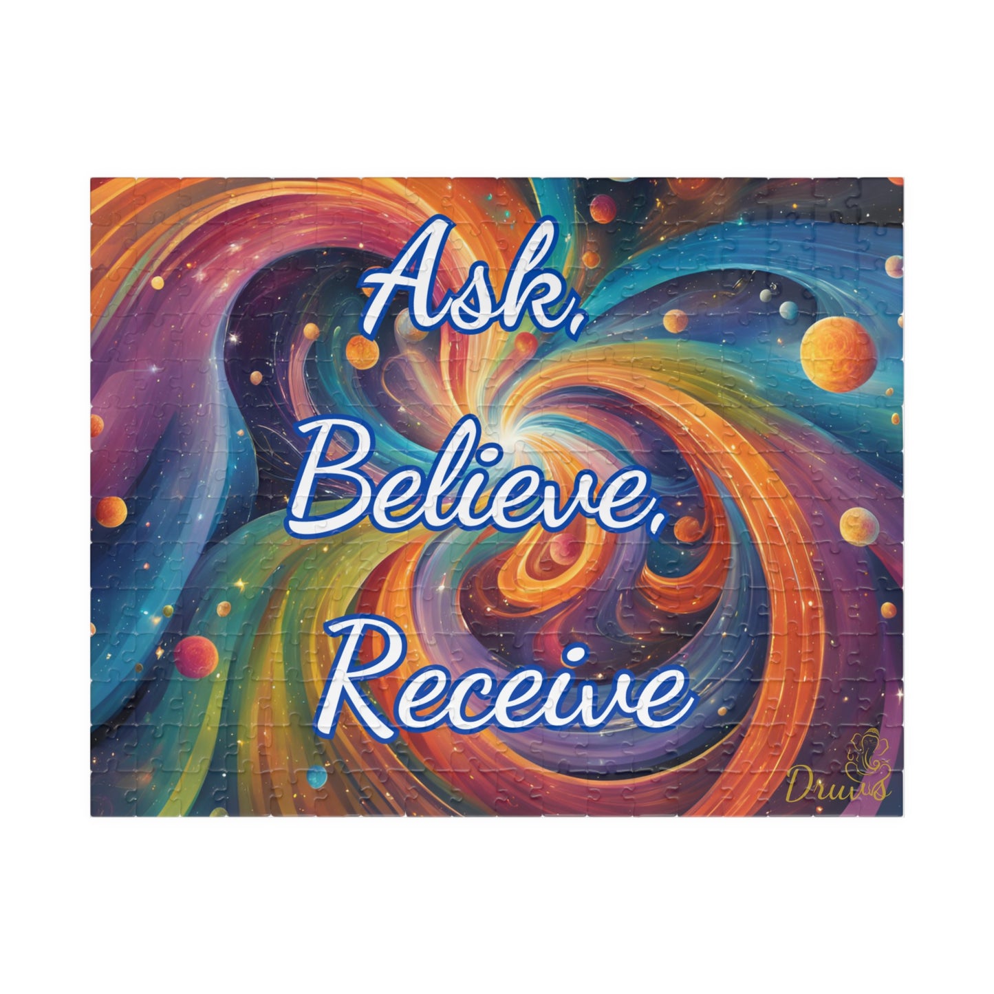 Ask. Believe. Receive. Cosmic Puzzle – Law of Attraction Jigsaw for Manifestation Lovers