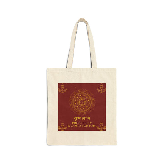 Shubh Labh Diwali tote bag with festive mandala design by Druvs