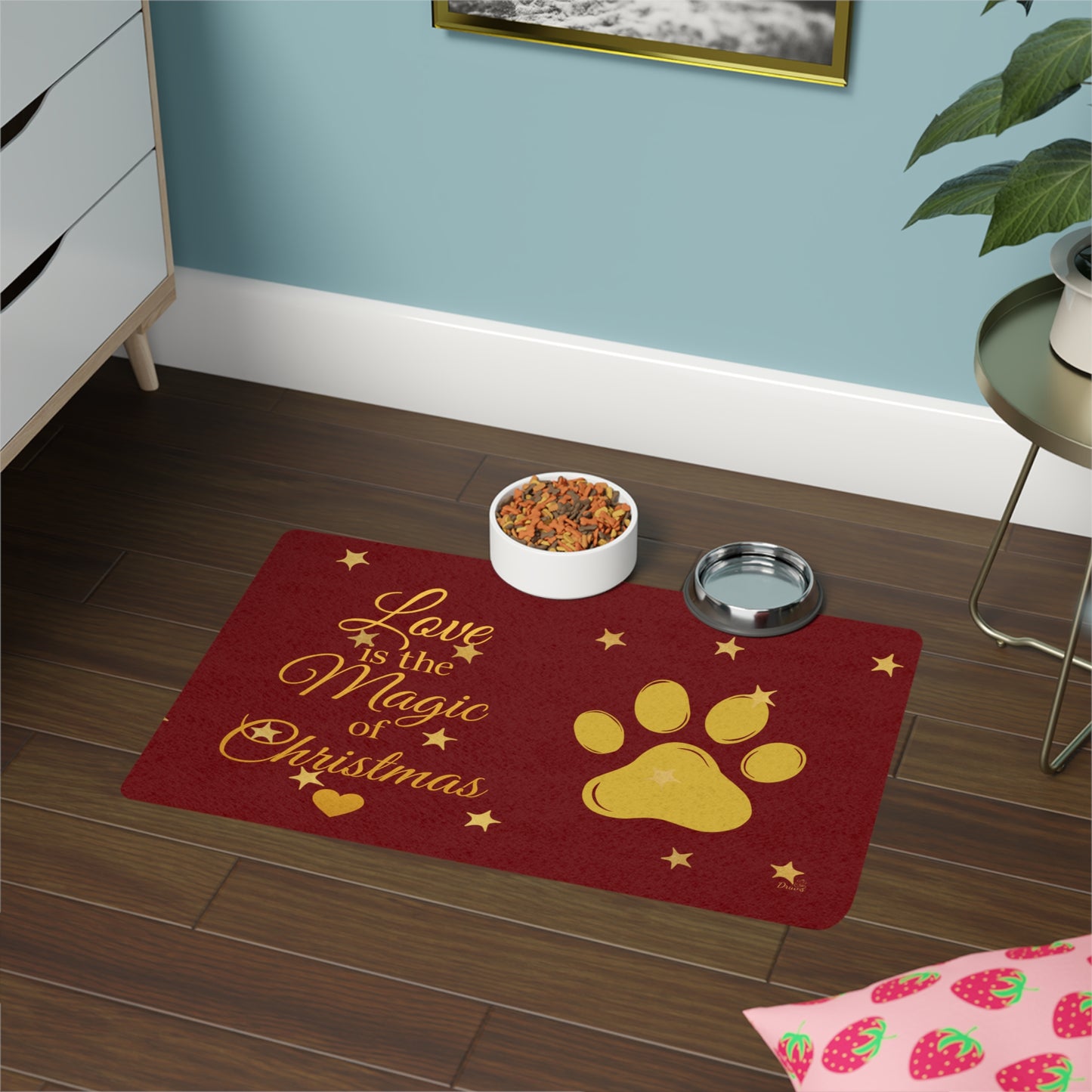 Personalized Pet Food Mat – Love is the Magic of Christmas