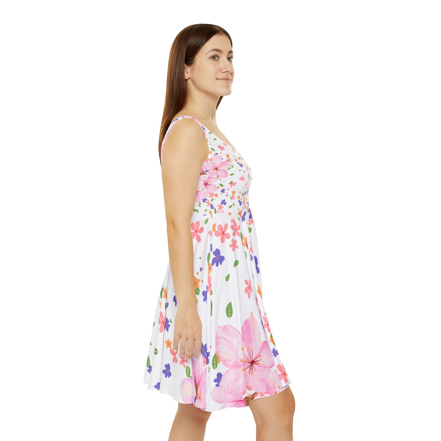 White Floral Dress - Spring Summer Wear,
