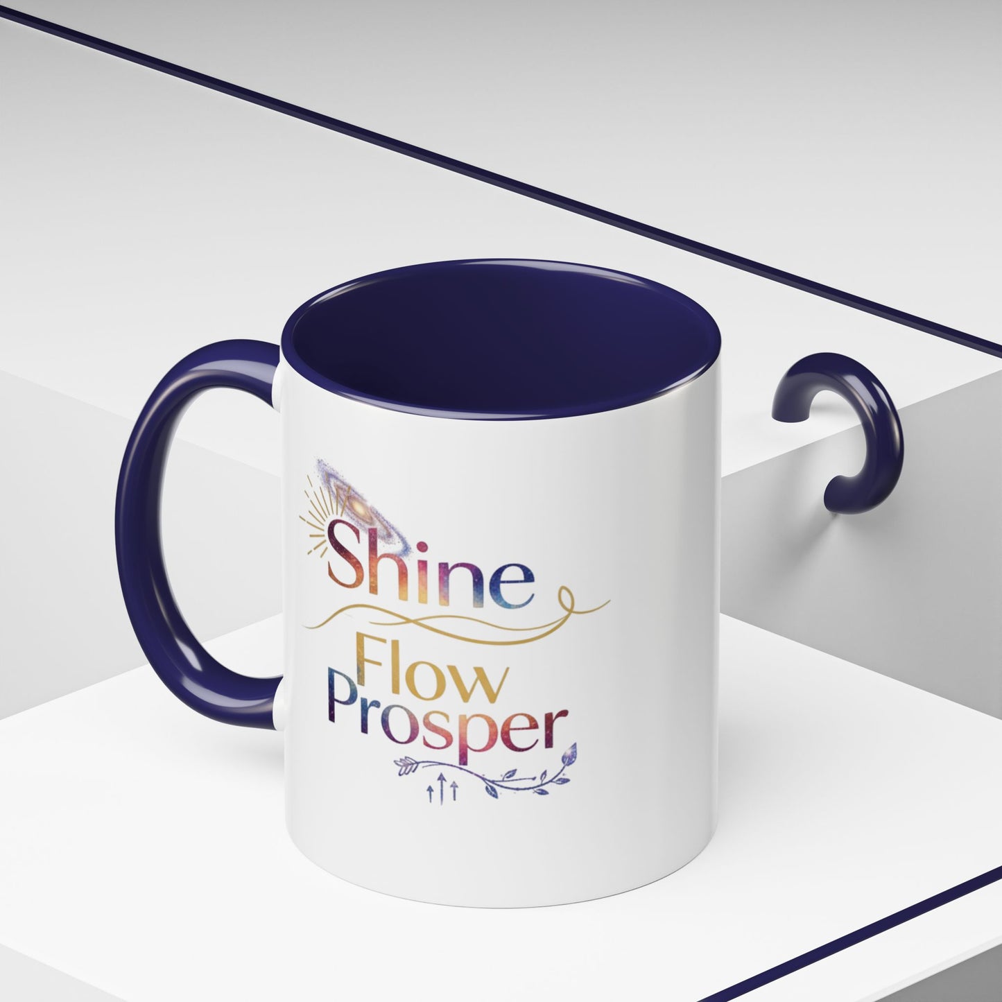Shine Flow Prosper Cosmic Edition Mug – Galaxy Manifestation Mug by Druvs