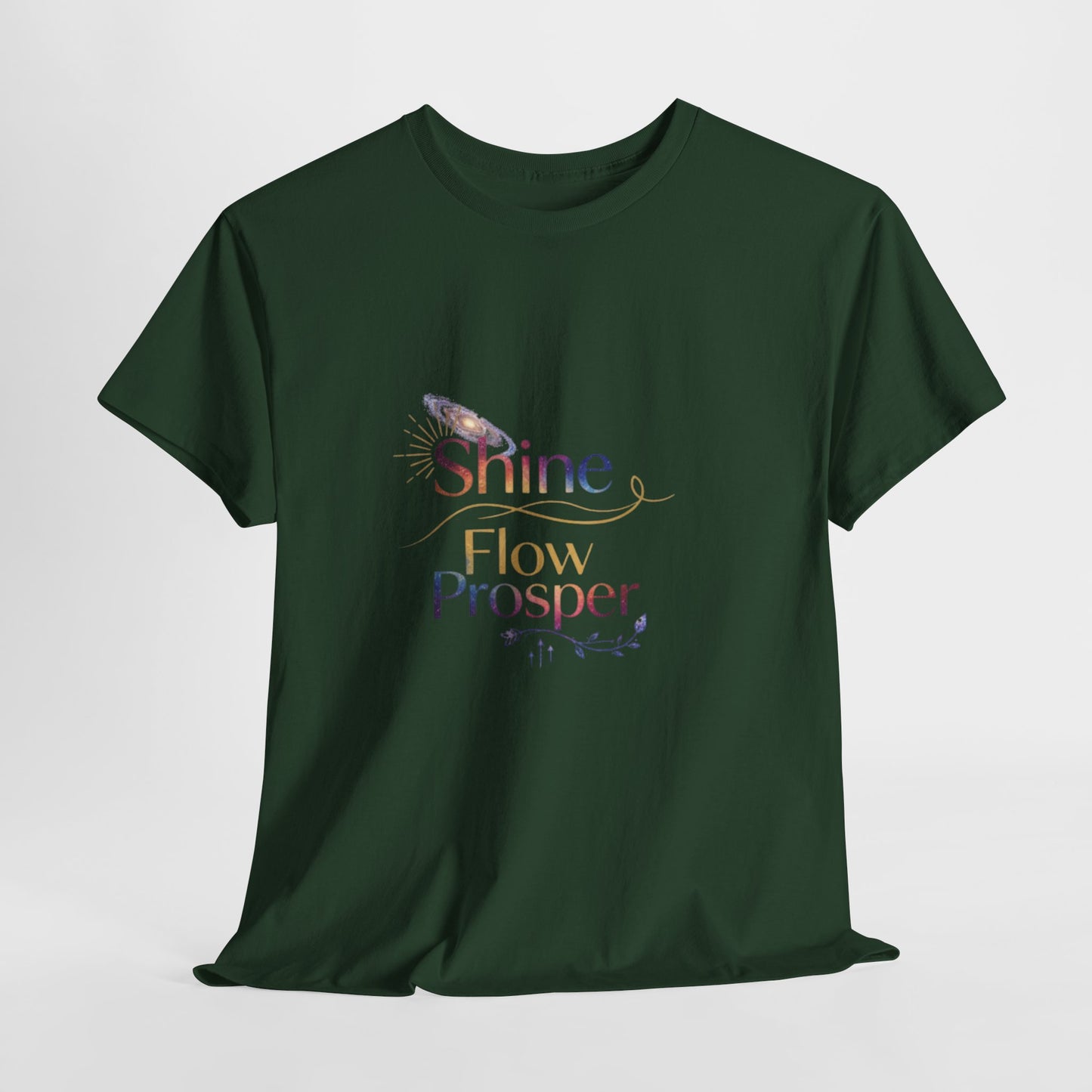 Shine Flow Prosper T-Shirt – Cosmic Manifestation Tee by Druvs
