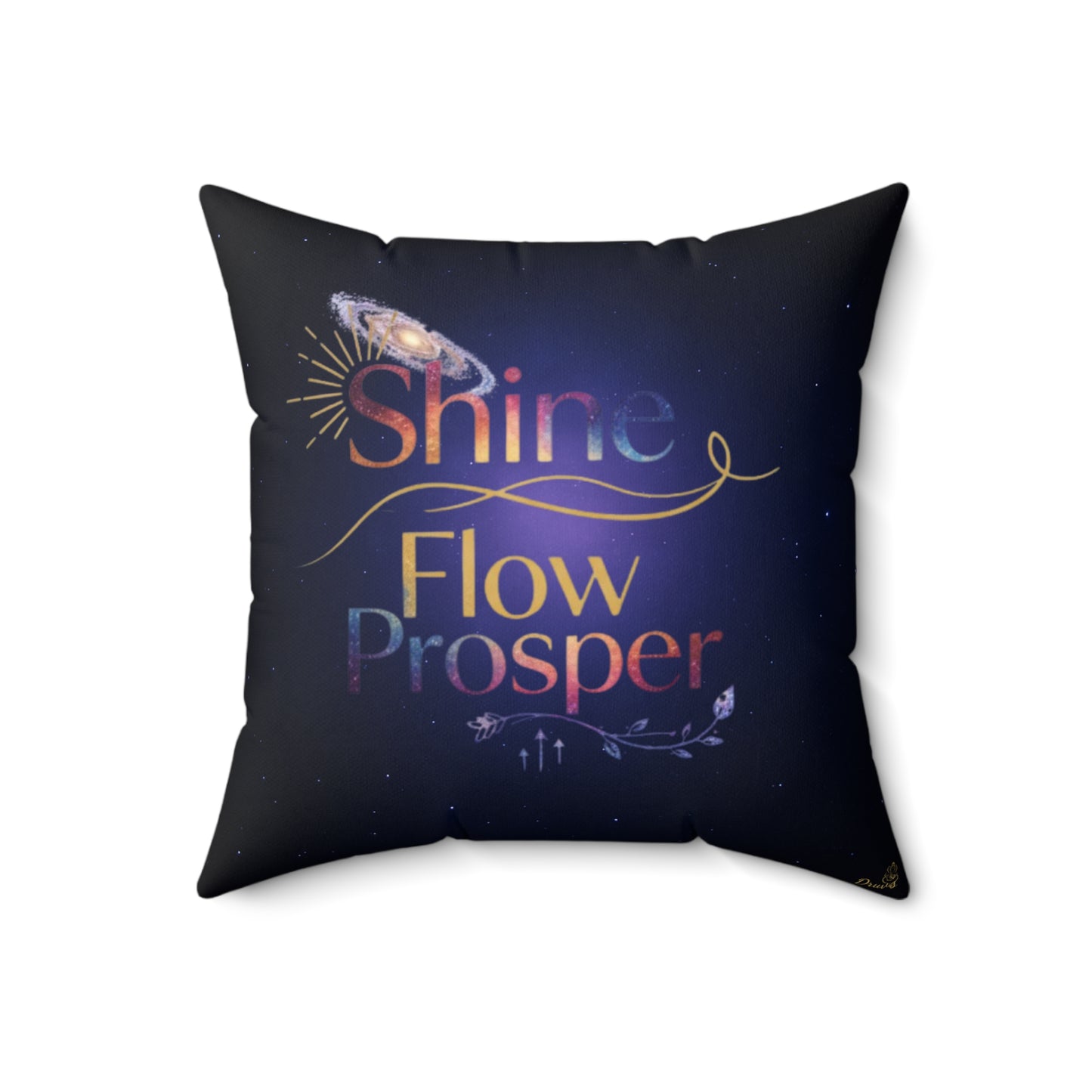 Shine Flow Prosper Cushion – Cosmic Galaxy Throw Pillow by Druvs