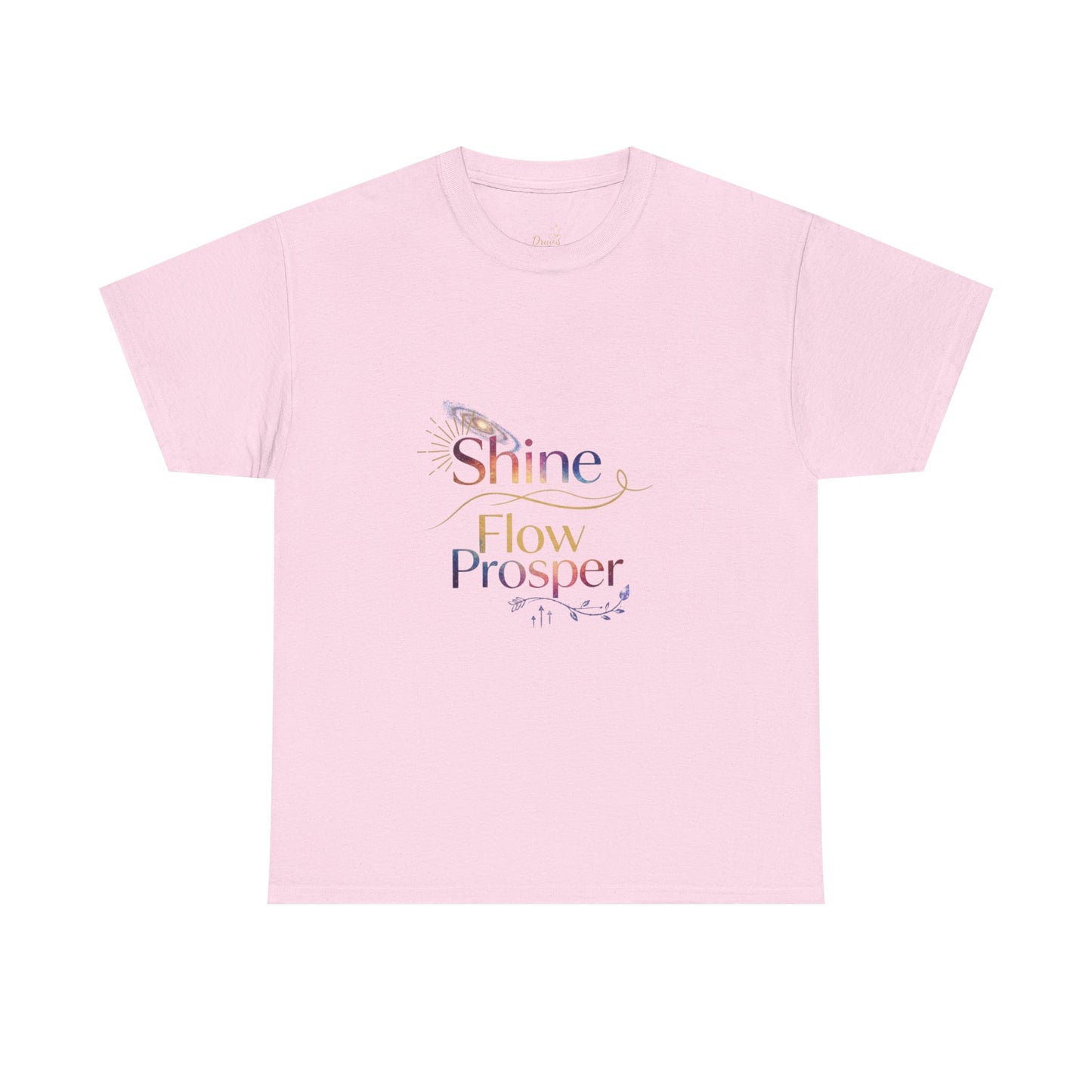 Shine Flow Prosper T-Shirt – Cosmic Manifestation Tee by Druvs