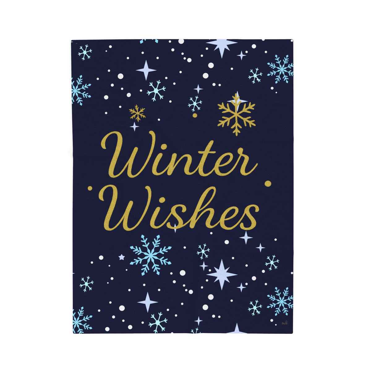 Winter Wishes Sherpa Throw Blanket – Navy & Gold – product photo 3 of 24