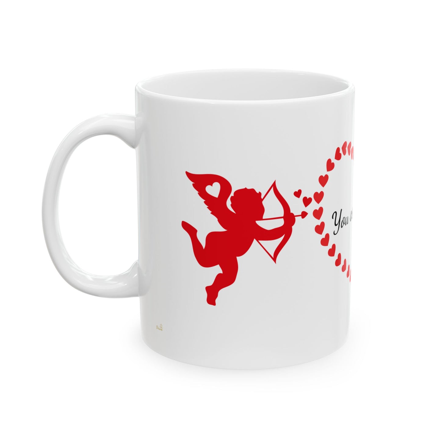 You Complete Me Mug – Valentine's Day Ceramic Cup with Cupid & Lovebirds