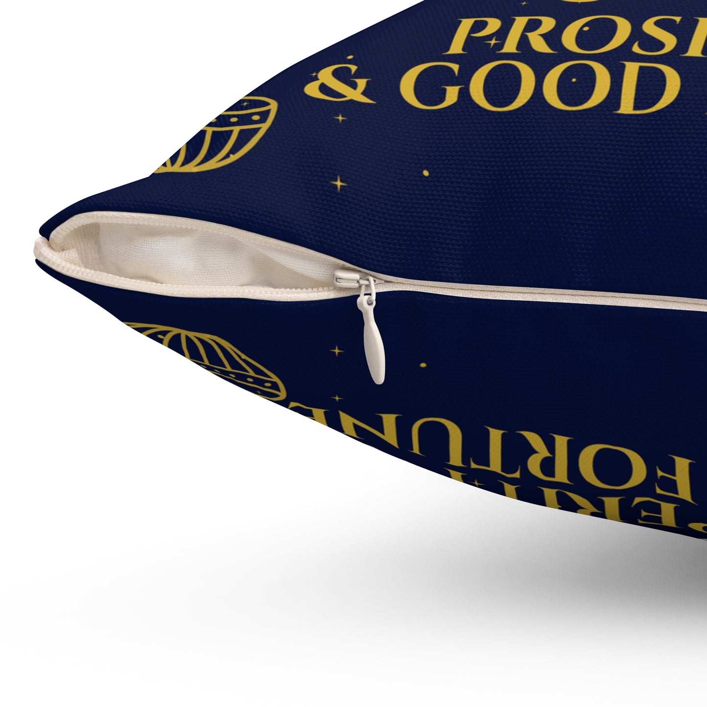 Shubh Labh Diwali Cushion – Prosperity & Good Fortune in Royal Blue by Druvs