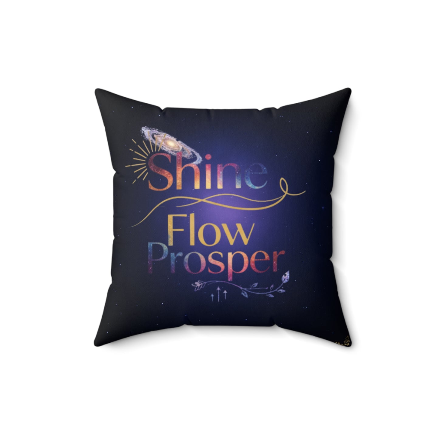 Shine Flow Prosper Cushion – Cosmic Galaxy Throw Pillow by Druvs
