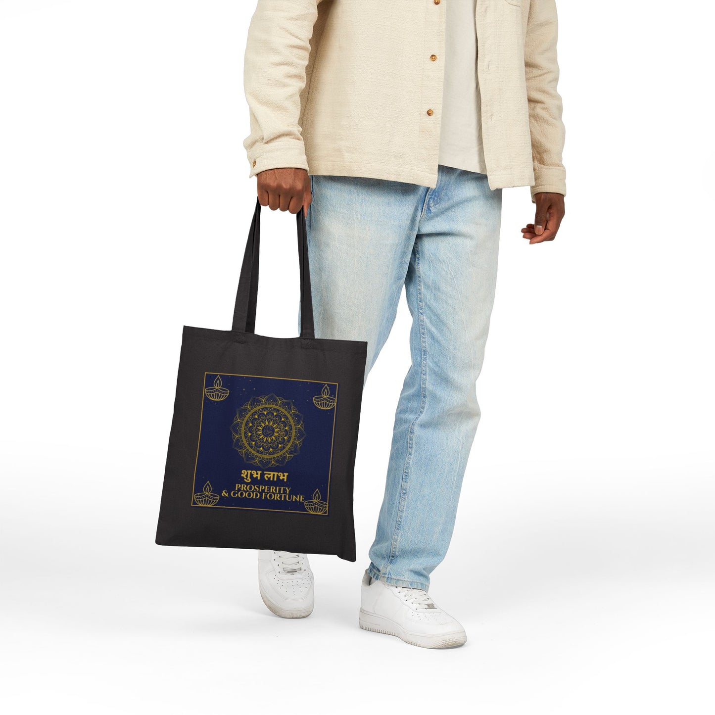 Shubh Labh Diwali Tote Bag – Prosperity & Good Fortune Mandala Design