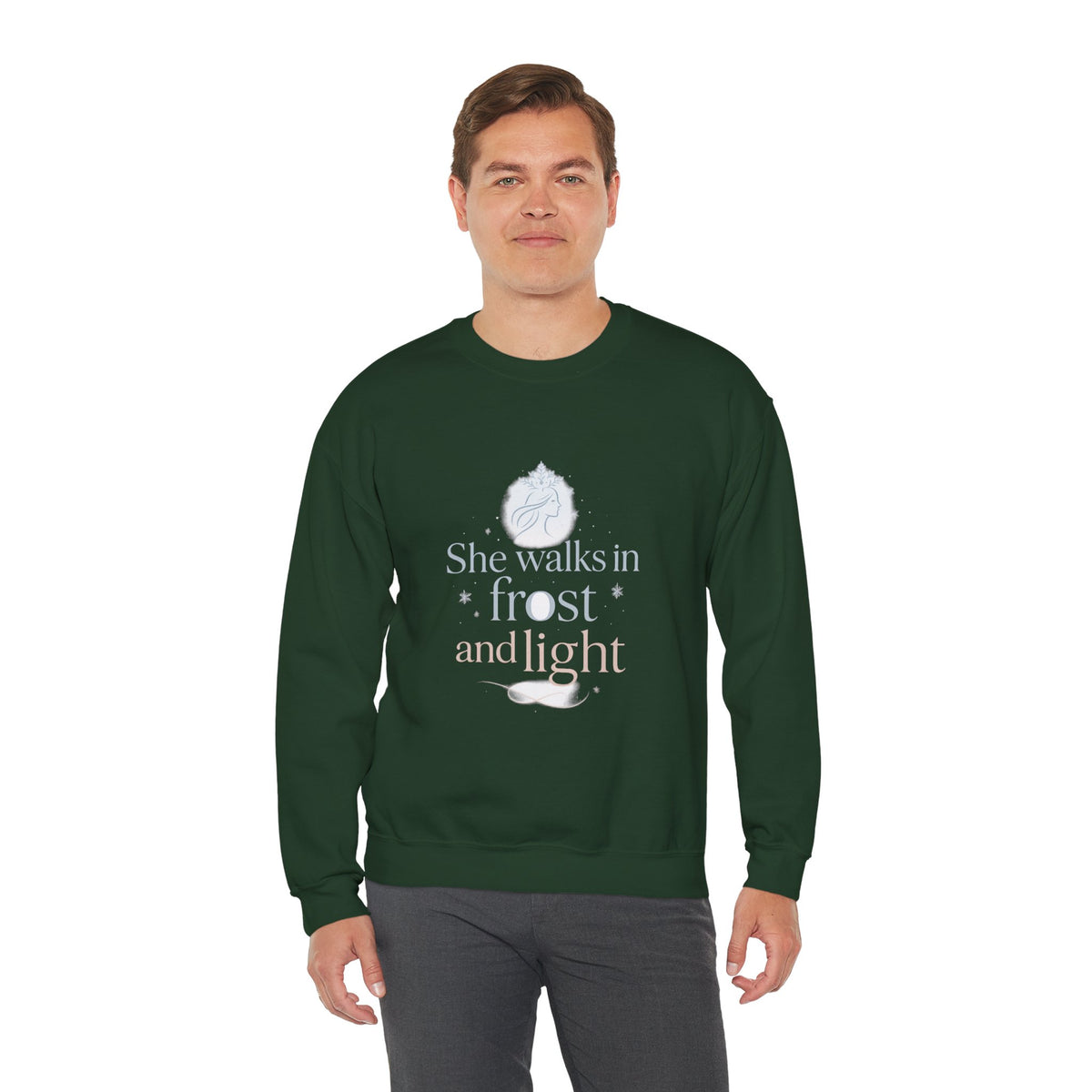 She Walks in Frost and Light Goddess Sweatshirt – product photo 32 of 48