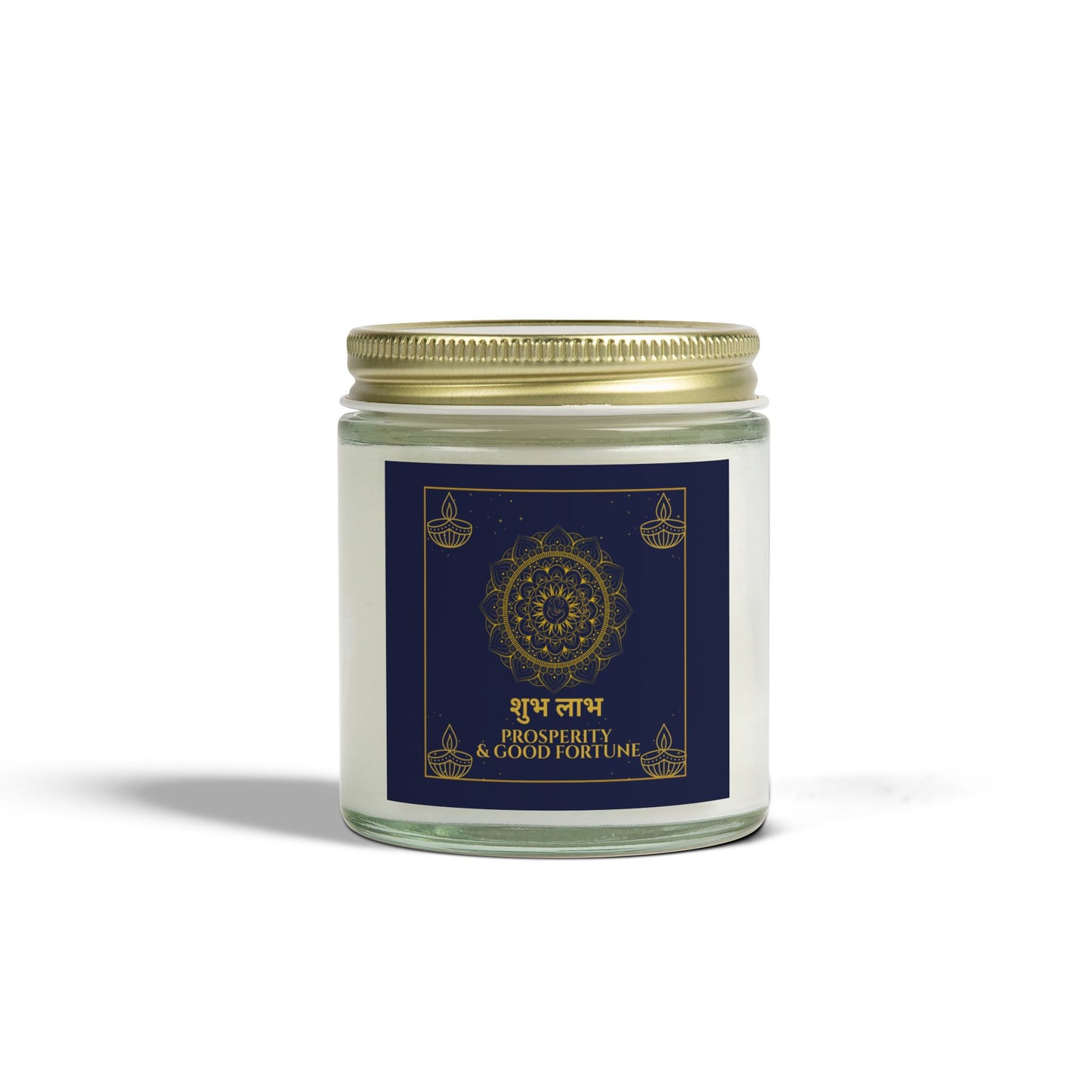 Shubh Labh Prosperity Candle – Diwali Scented Jar with Mandala & Mantra Design