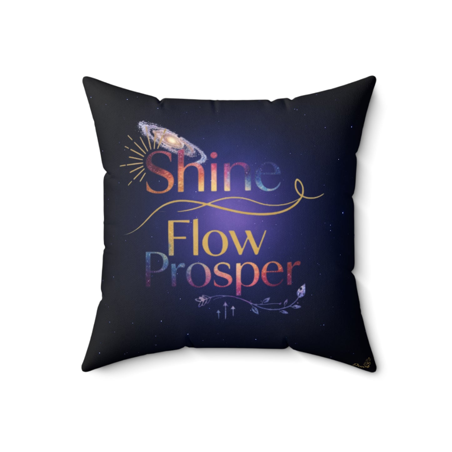 Shine Flow Prosper Cushion – Cosmic Galaxy Throw Pillow by Druvs
