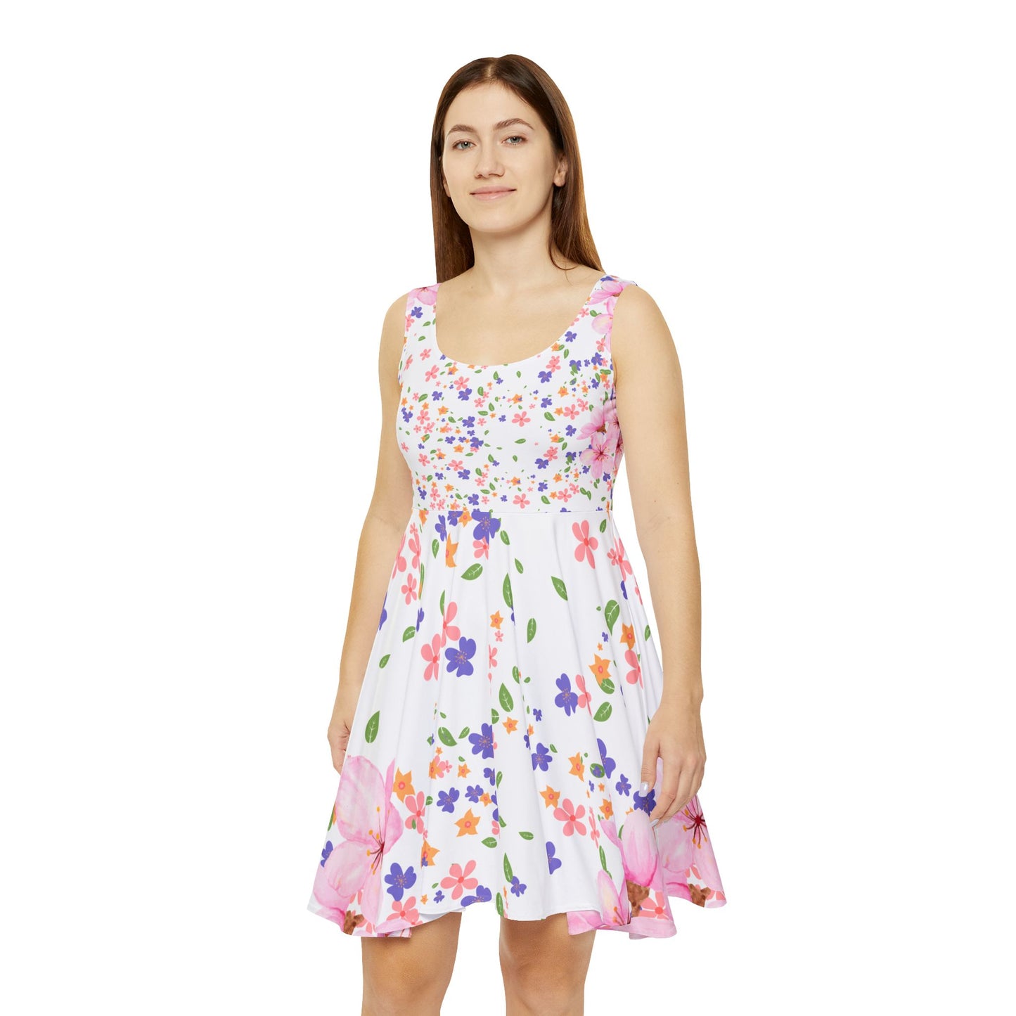 White Floral Dress - Spring Summer Wear,