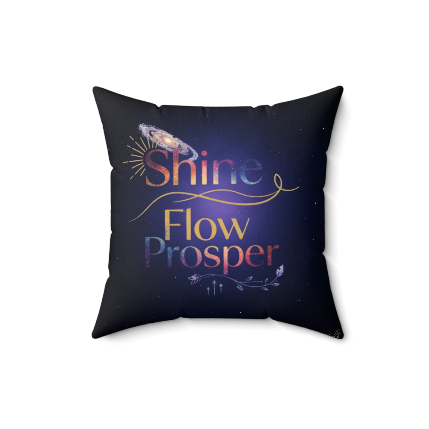 Shine Flow Prosper Cushion – Cosmic Galaxy Throw Pillow by Druvs