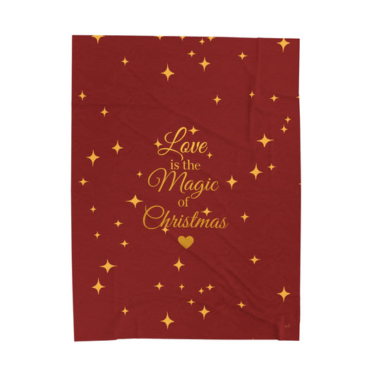 Love is the Magic of Christmas – Velveteen Throw Blanket