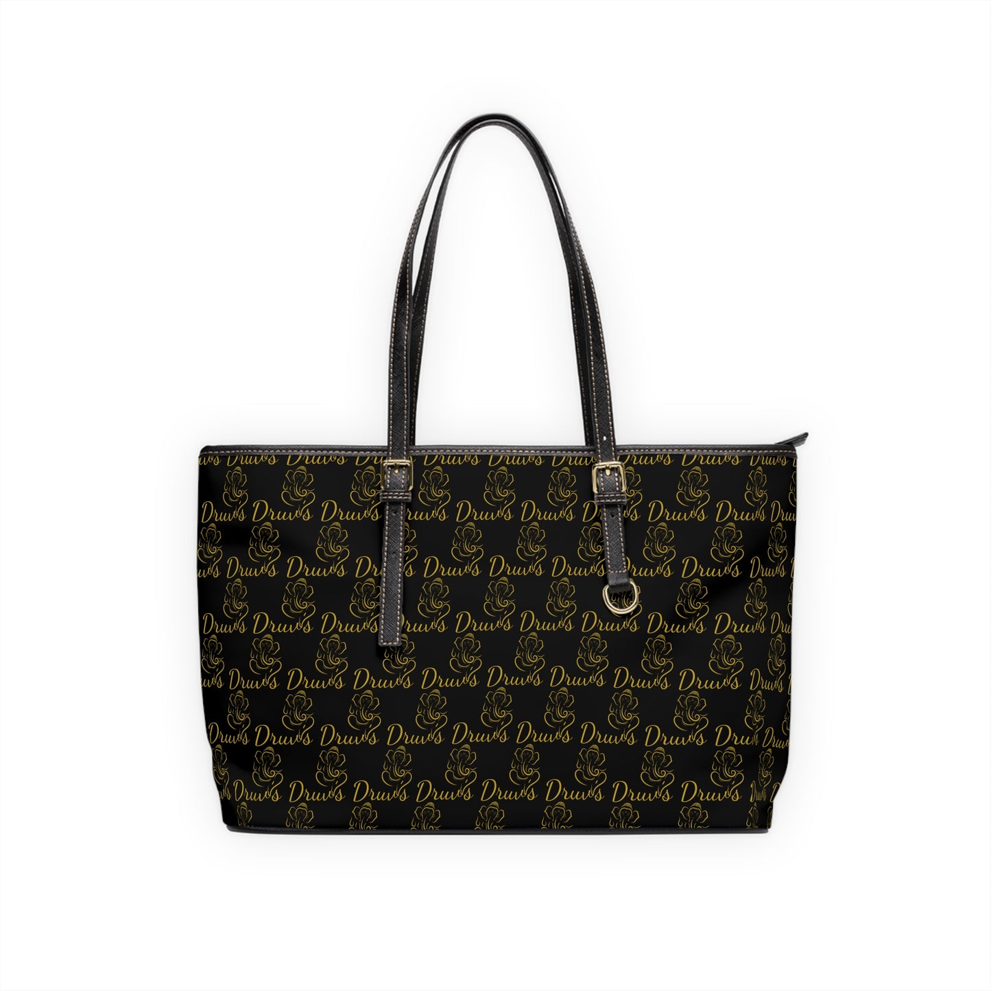 Druvs Monogram Shoulder Bag – Elegant Leather Tote | 100% PU