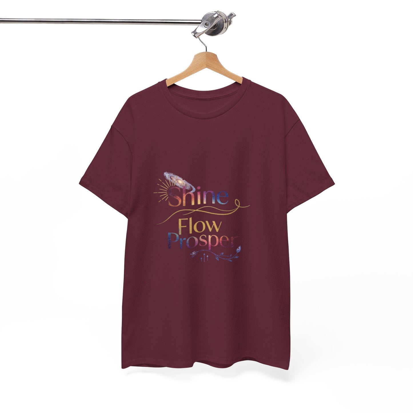 Shine Flow Prosper T-Shirt – Cosmic Manifestation Tee by Druvs