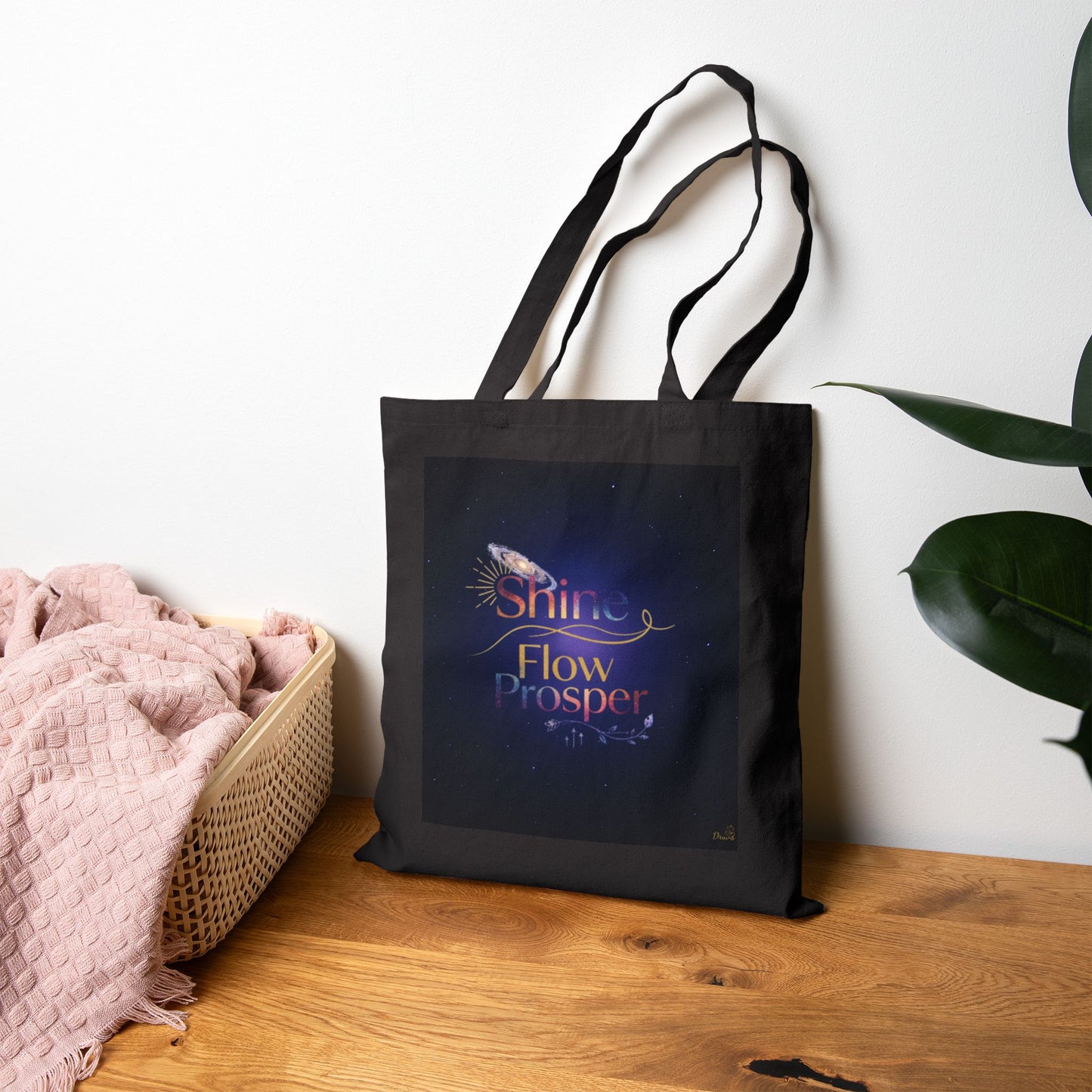 Shine Flow Prosper Tote Bag – Cosmic Affirmation Carryall by Druvs