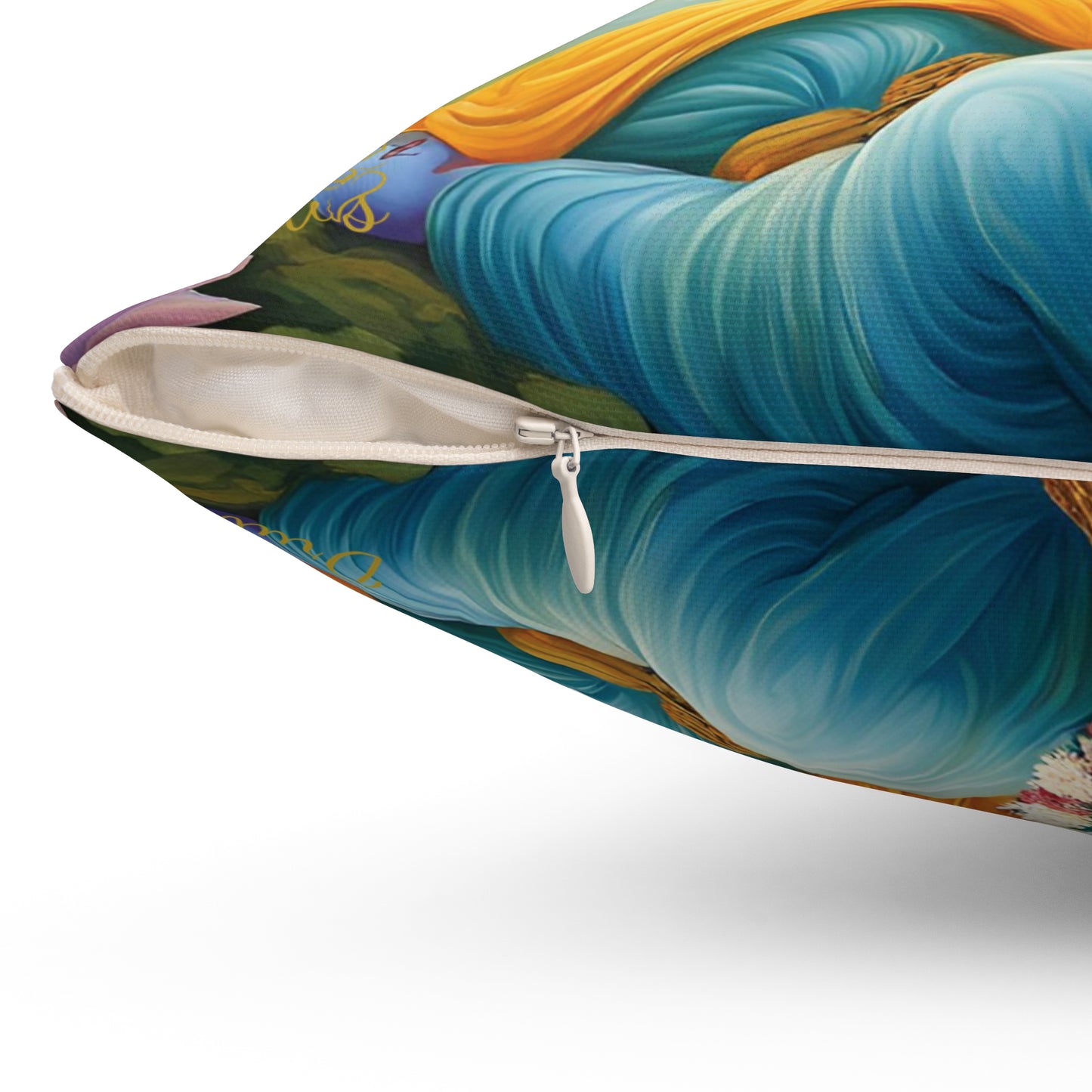 Lord Krishna Playing Flute Cushion Pillow – Spiritual Home Decor