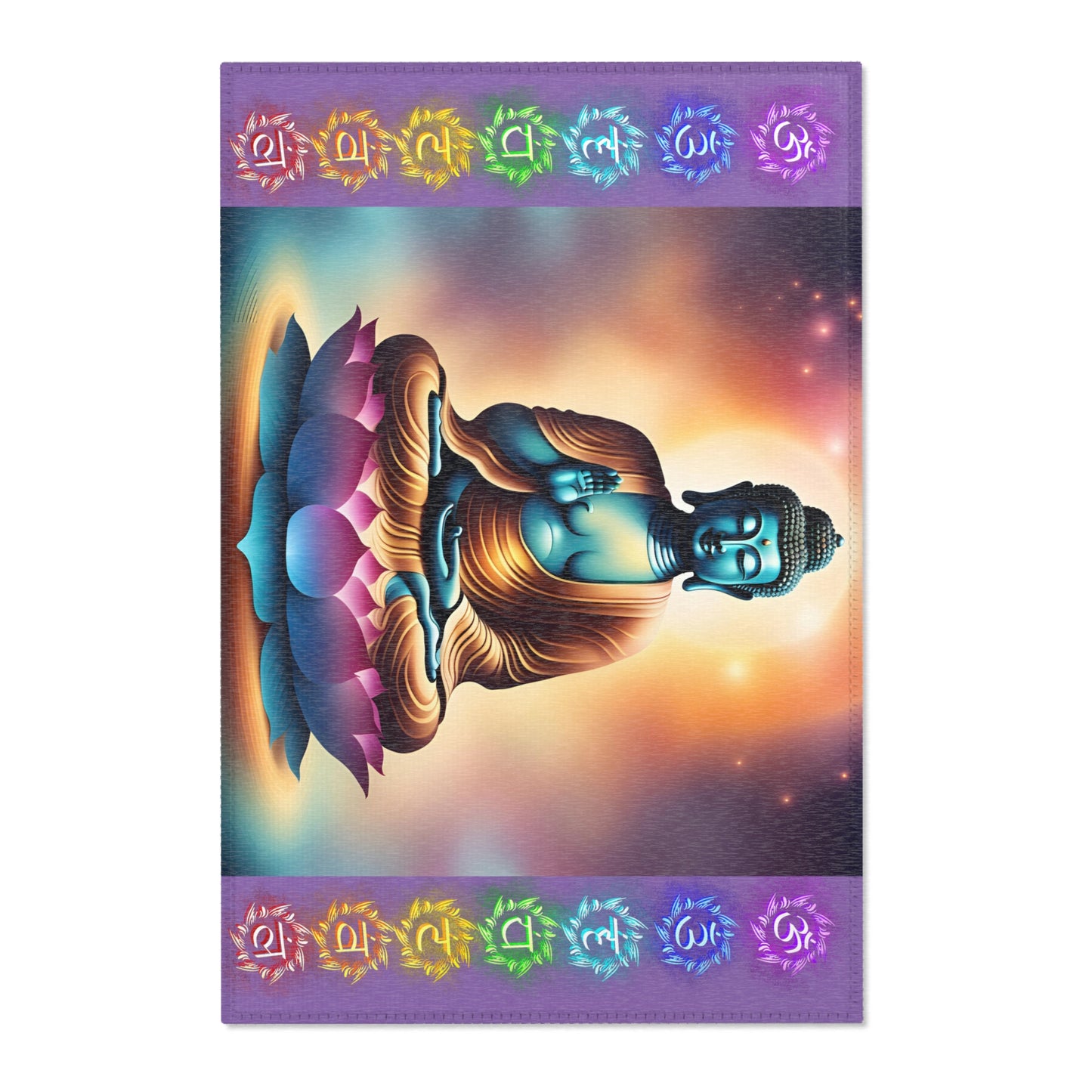 Buddha Chakra Area Rug – Sacred Lotus Meditation Mat