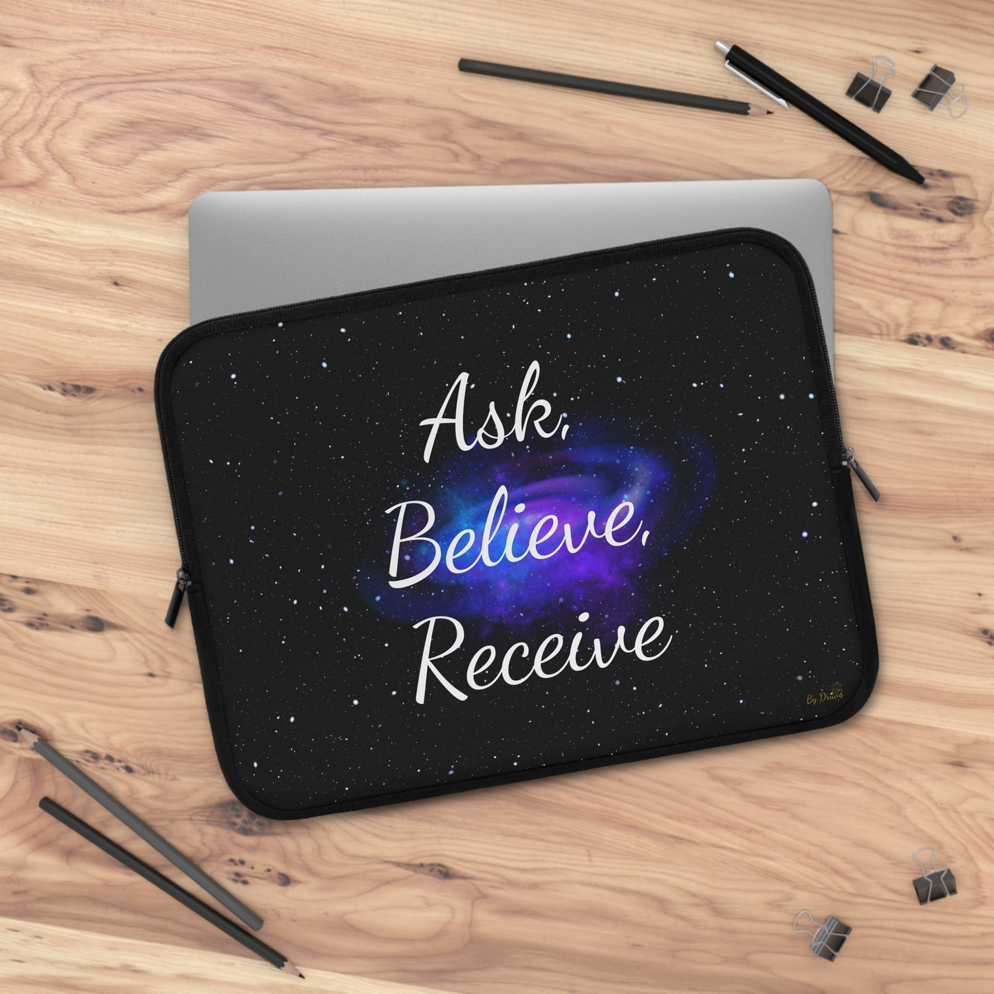 Ask. Believe. Receive. Laptop Sleeve – Cosmic Law of Attraction Tech Case by Druvs