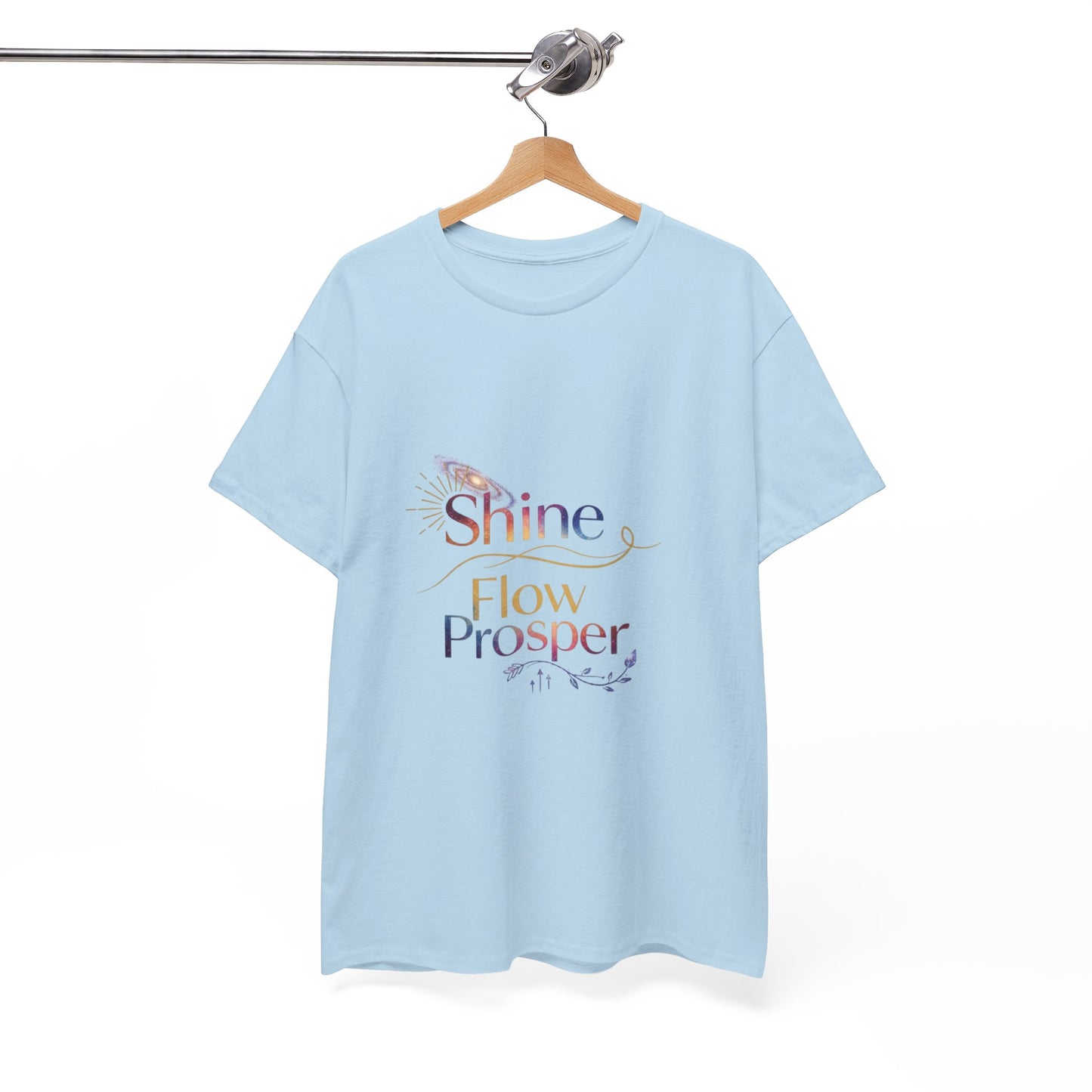 Shine Flow Prosper T-Shirt – Cosmic Manifestation Tee by Druvs