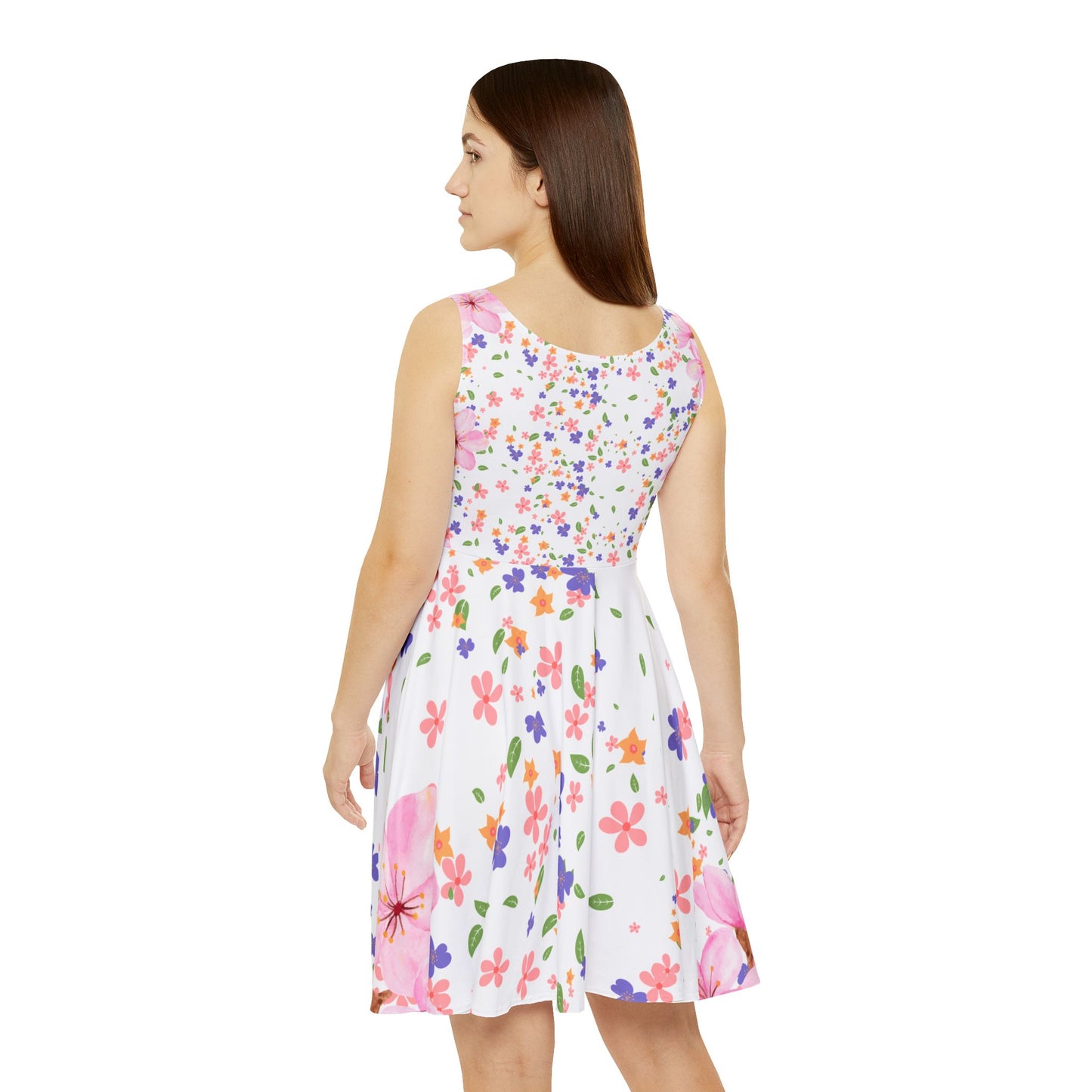 White Floral Dress - Spring Summer Wear,