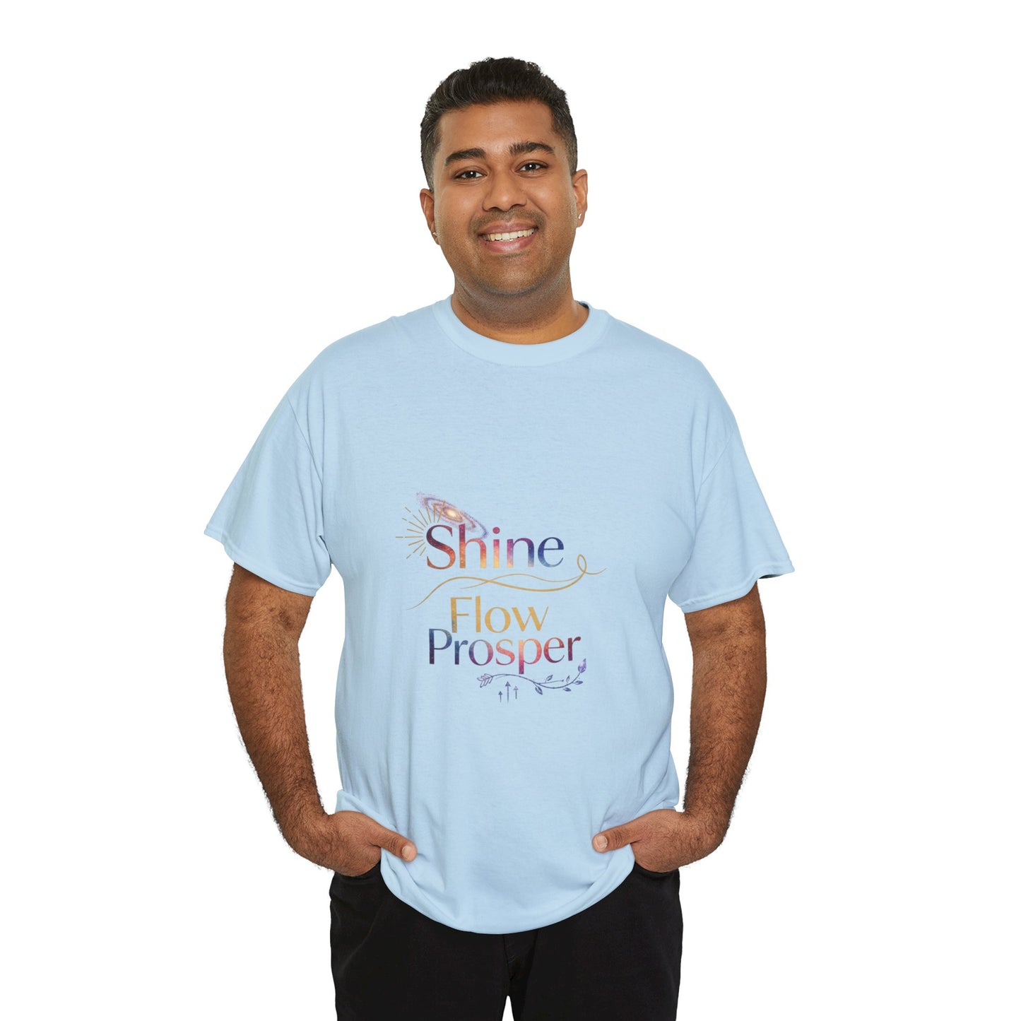 Shine Flow Prosper T-Shirt – Cosmic Manifestation Tee by Druvs