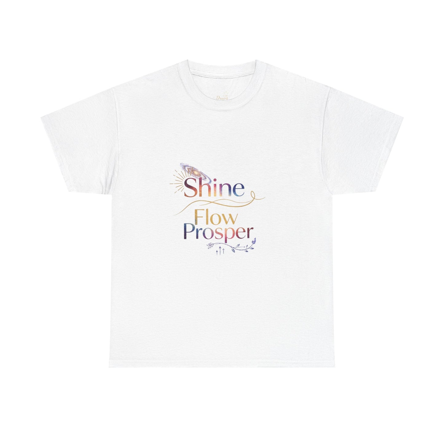 Shine Flow Prosper T-Shirt – Cosmic Manifestation Tee by Druvs