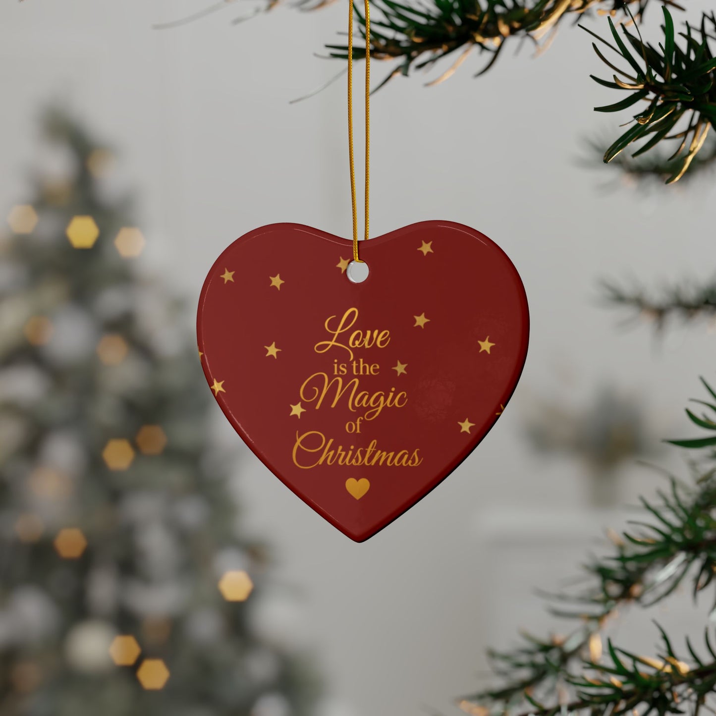 Love is the Magic of Christmas – Personalized Heart Ornament