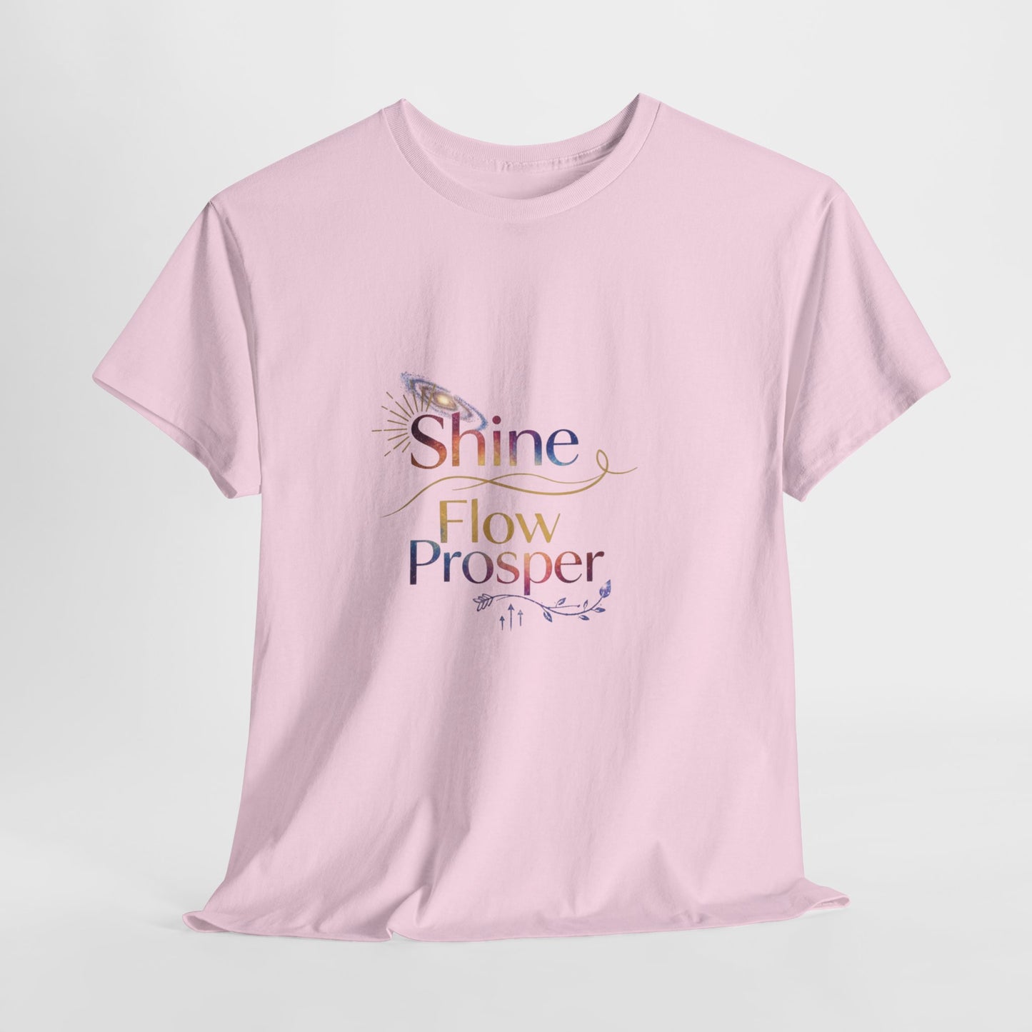 Shine Flow Prosper T-Shirt – Cosmic Manifestation Tee by Druvs