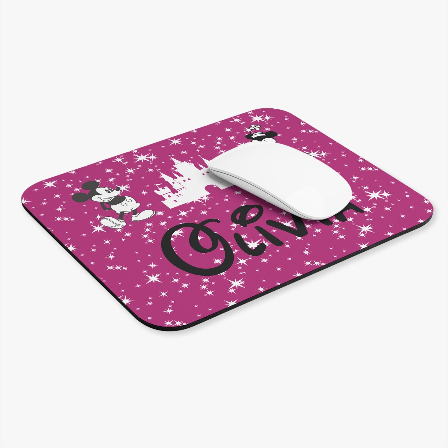 Personalized Disney-Inspired Mousepad – Custom Name Desk Mat with Mickey & Minnie Style