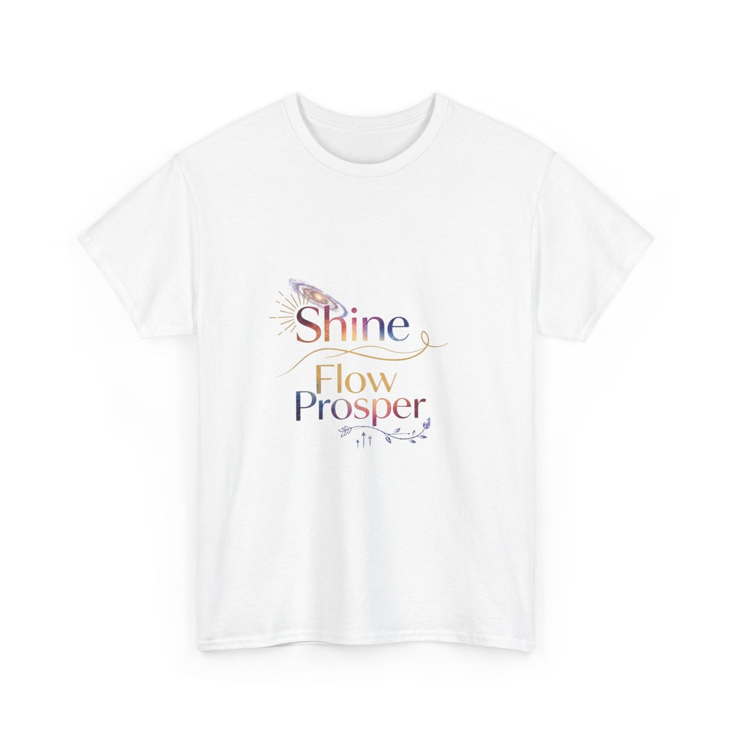 Shine Flow Prosper T-Shirt – Cosmic Manifestation Tee by Druvs