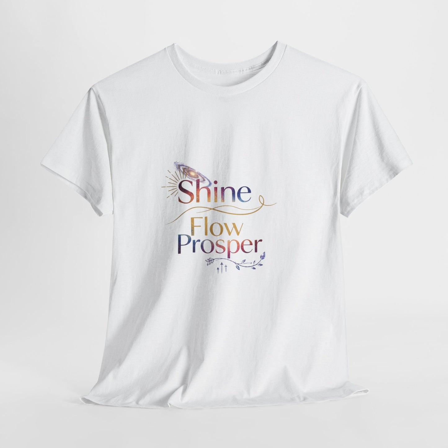 Shine Flow Prosper T-Shirt – Cosmic Manifestation Tee by Druvs