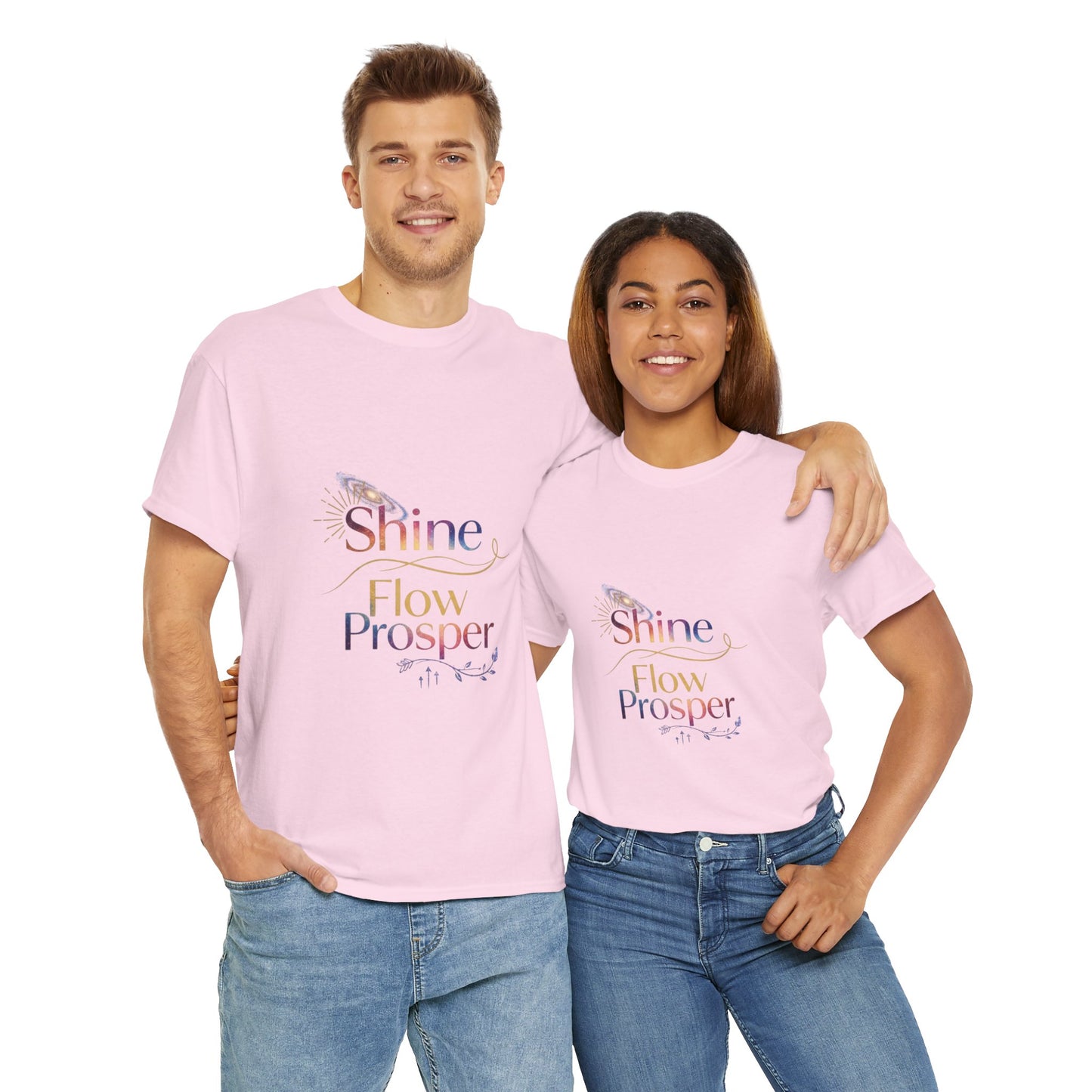 Shine Flow Prosper T-Shirt – Cosmic Manifestation Tee by Druvs