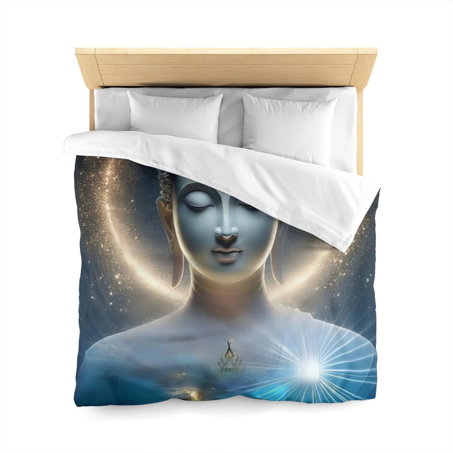 Serene Buddha Duvet Cover – Enlightened Cosmic Bedding by Druvs (Available in All Sizes)