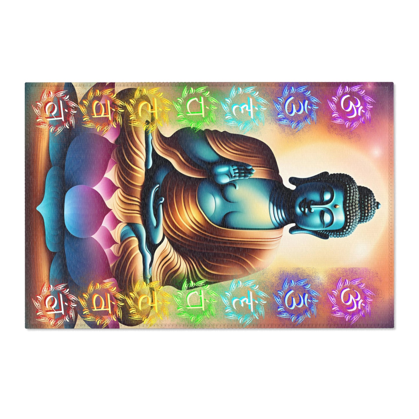 Buddha Chakra Area Rug – Sacred Lotus Meditation Mat