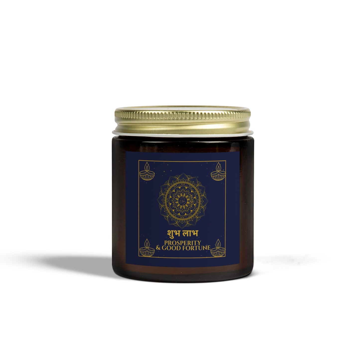 Shubh Labh Prosperity Candle – Diwali Scented Jar with Mandala & Mantra Design