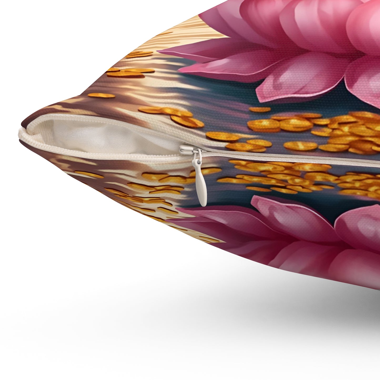 Lakshmi Decorative Pillow – Hindu Goddess of Wealth Cushion for Home & Spiritual Décor