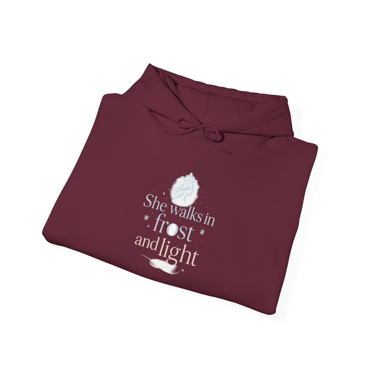 maroon winter hoodie shown from the back