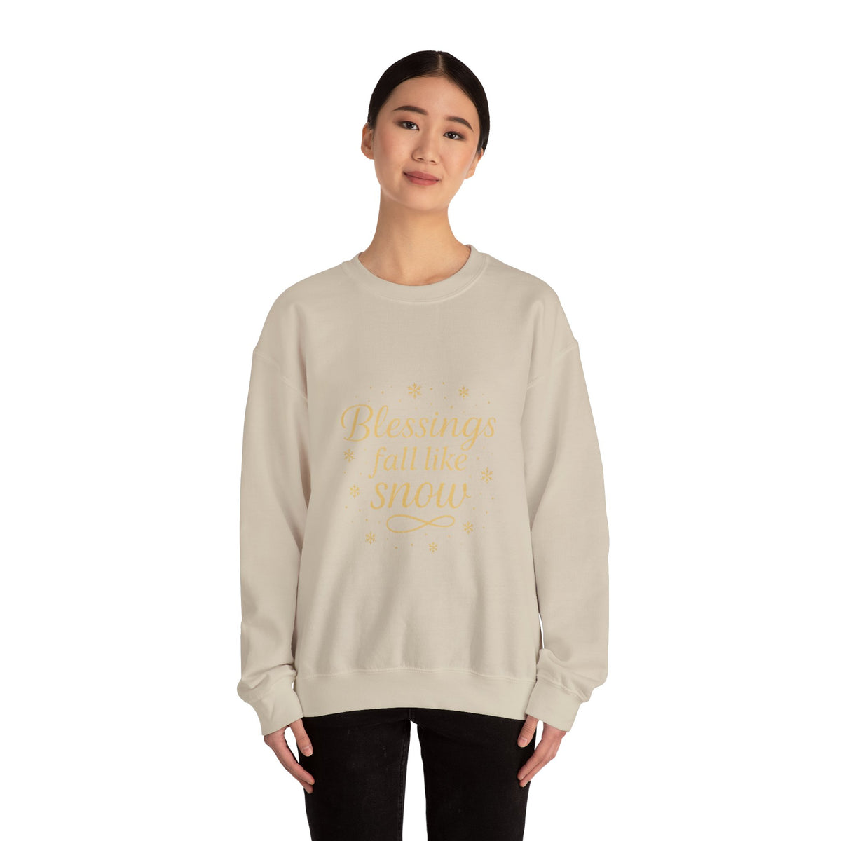 Blessings Fall Like Snow Affirmation Sweatshirt – product photo 47 of 56