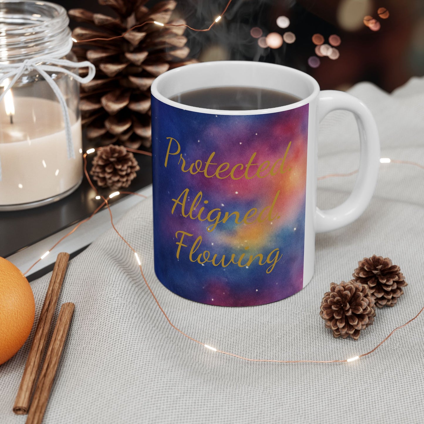 Ganesh Galaxy Mug – “My Energy My Protector” (11oz Ceramic)