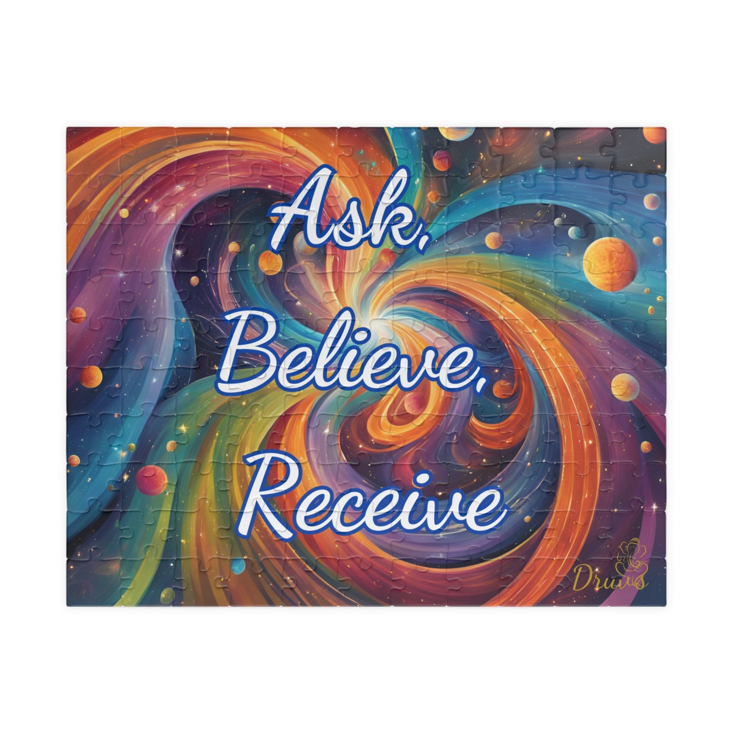 Ask. Believe. Receive. Cosmic Puzzle – Law of Attraction Jigsaw for Manifestation Lovers