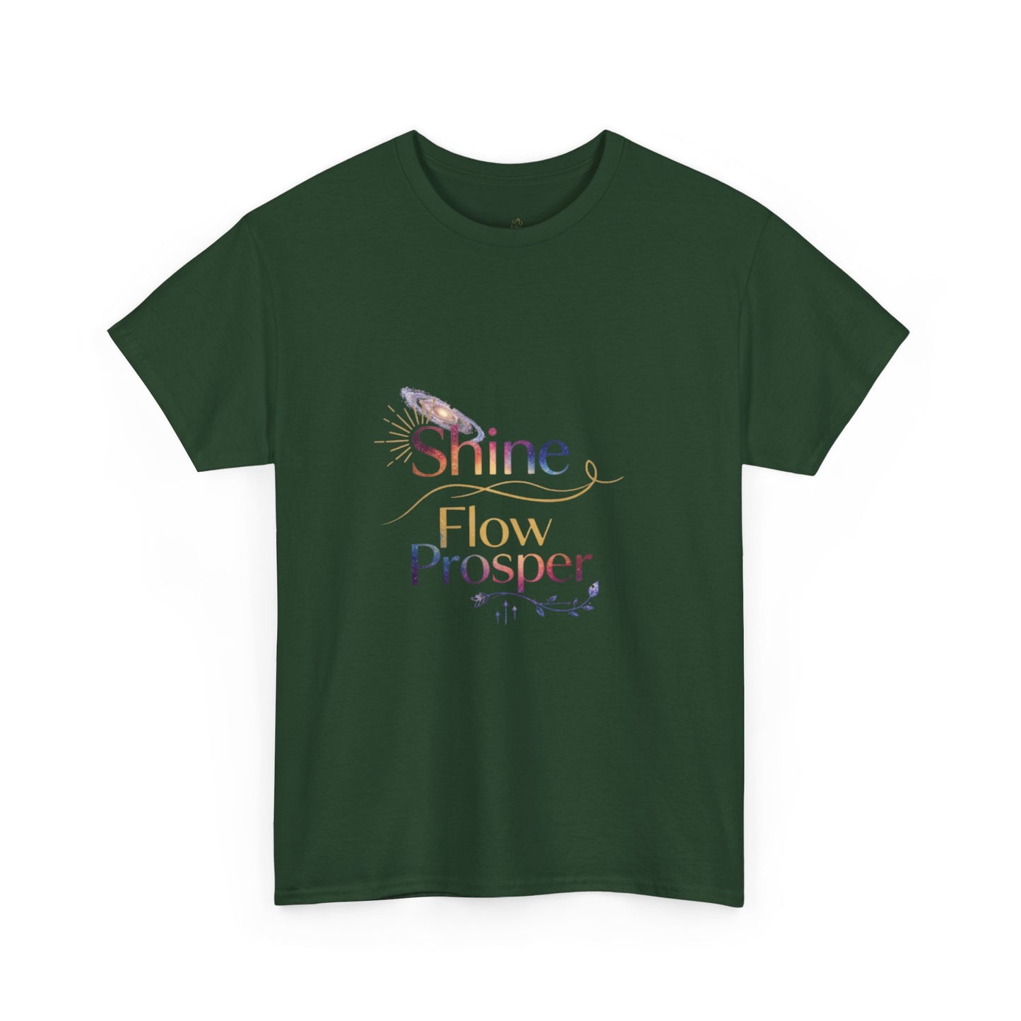 Shine Flow Prosper T-Shirt – Cosmic Manifestation Tee by Druvs