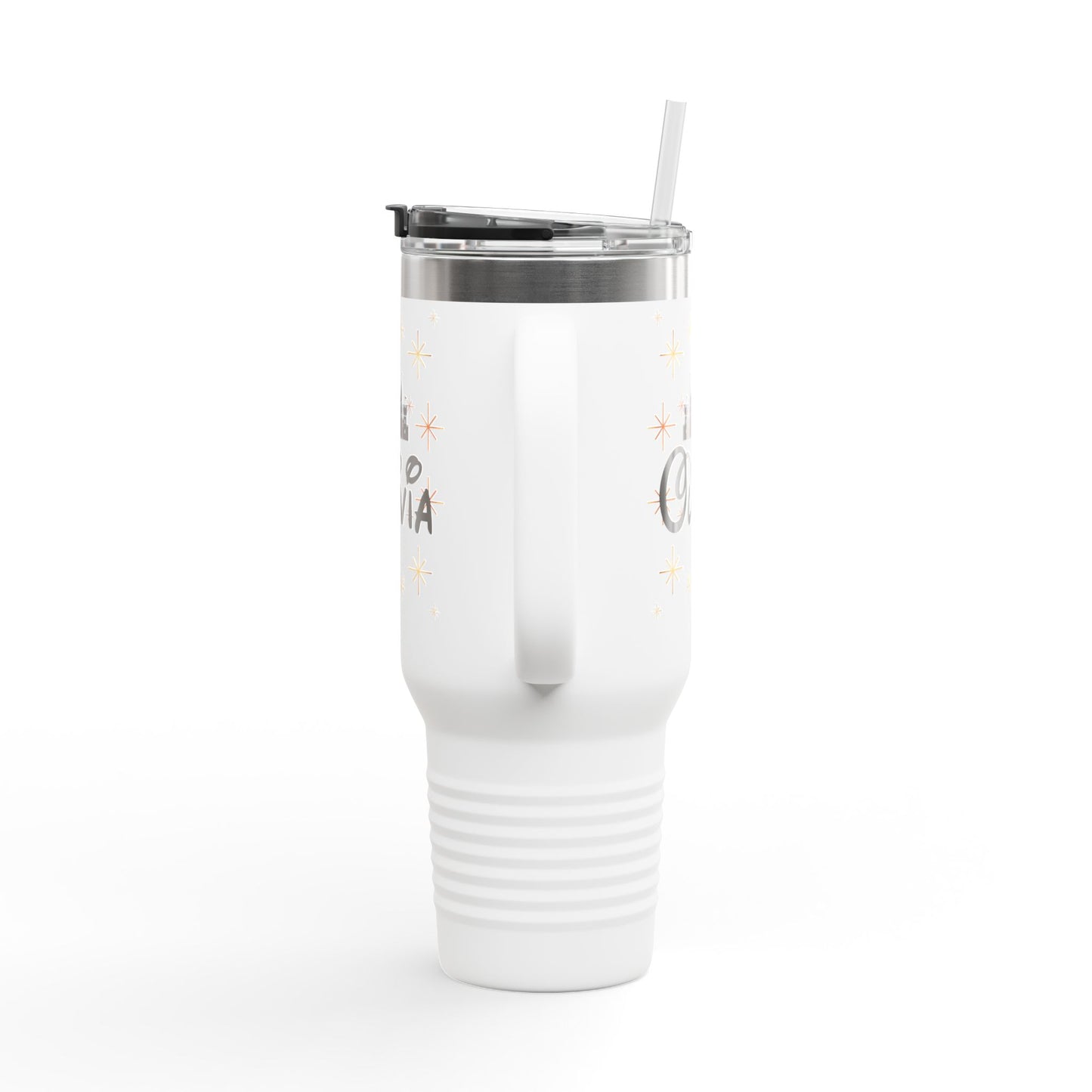 Personalized Disney-Inspired Travel Mug – Olivia Edition with Castle & Sparkles