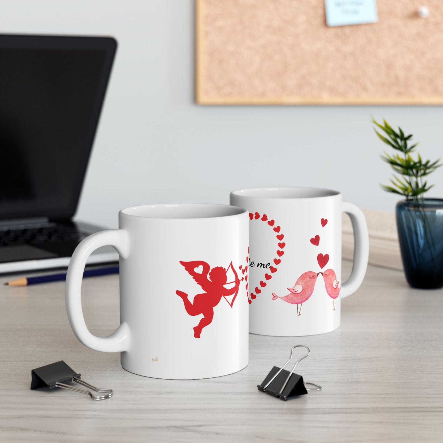 You Complete Me Mug – Valentine's Day Ceramic Cup with Cupid & Lovebirds