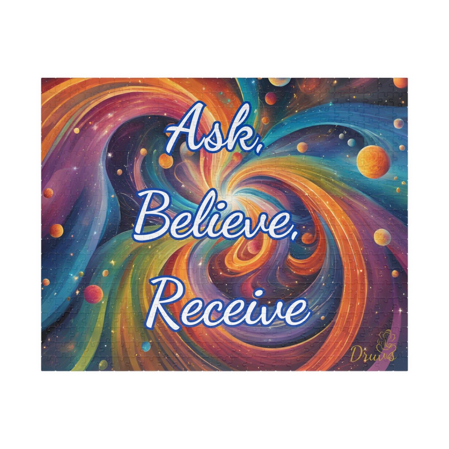 Ask. Believe. Receive. Cosmic Puzzle – Law of Attraction Jigsaw for Manifestation Lovers